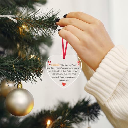 Sobriety Recovery Ornament - Acrylic Christmas Keepsake for Women & Men, Encouraging Gift