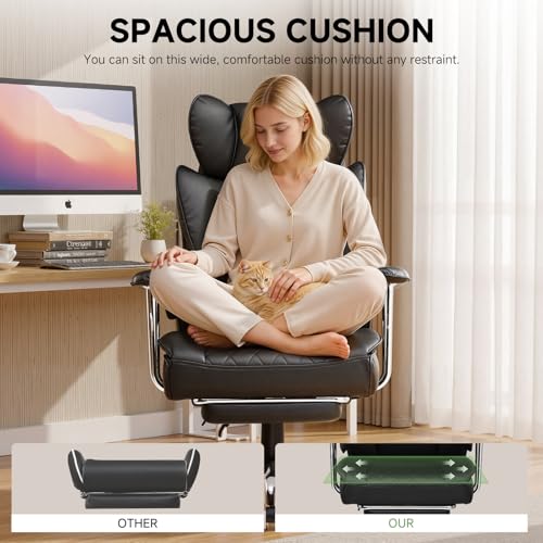 Ergonomic High-Back Executive Office Chair with Footrest and Lumbar Support
