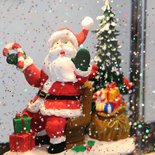 Christmas Musical Snow Globe Train Lantern - Lighted Swirling Glitter Santa