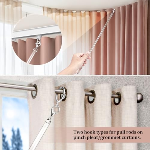 40-Inch Clear Acrylic Curtain Pull Wands - 4 Pack Drape Opening Tool