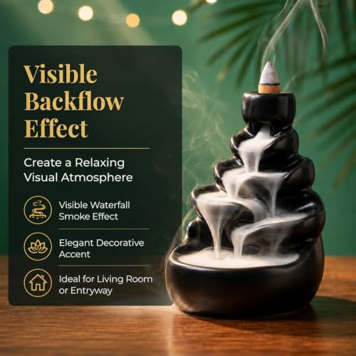 108-Piece Backflow Incense Cones Set - 6 Fragrances for Waterfall Burners