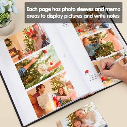 450 Pocket 4x6 Photo Album with Linen Cover and Memo Writing Space