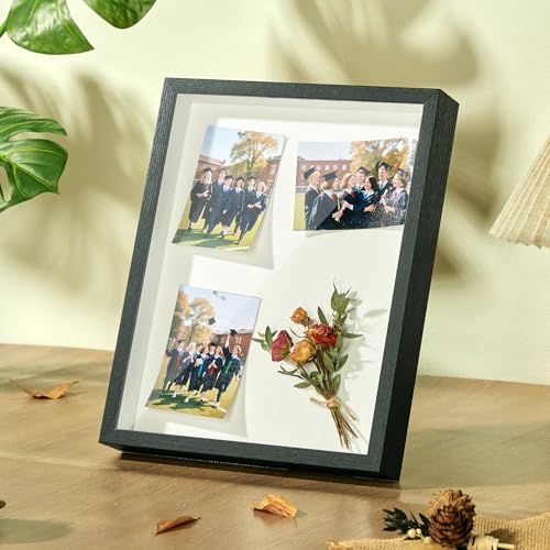 11x14 Shadow Box Frame with Linen Backing and Glass Display Case, 1.5" Deep
