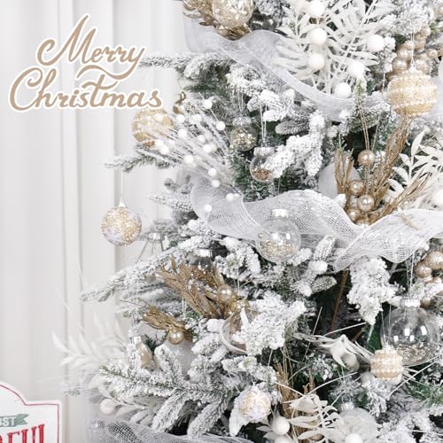 Champagne Christmas Ball Ornaments Set - 33 Shatterproof Holiday Decorations