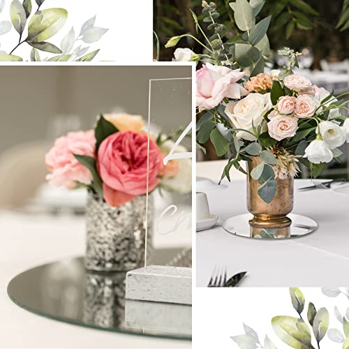 12 Pcs 5-Inch Round Acrylic Mirror Tiles - Self-Adhesive Table Centerpieces