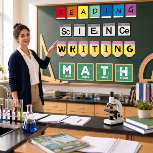 23-Piece Core Subjects Classroom Bulletin Board Set for Elementary Teachers