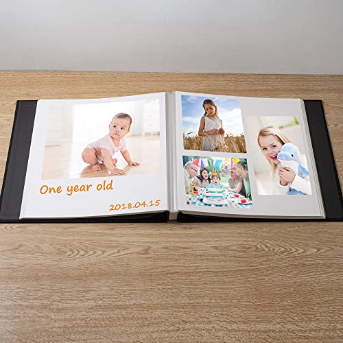 Large Self-Adhesive Scrapbook Photo Album with Linen Cover, 40 Pages