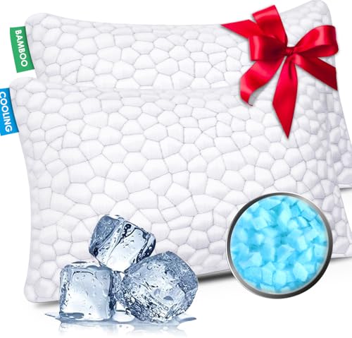 SUPA MODERN Cooling Shredded Memory Foam Pillows, Queen Size (Set of 2)