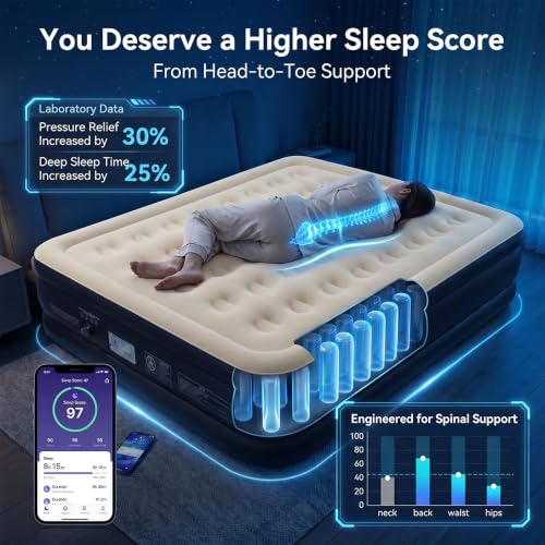 Queen Air Mattress with Built-In Electric Pump - 18" Raised Inflatable Bed