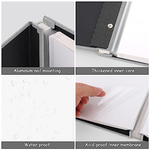 Large Self-Adhesive Photo Album Scrapbook - 60 Pages Linen Cover DIY Kit
