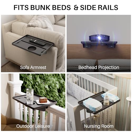Clip-On Bedside Shelf for Bunk and Loft Beds, Tool-Free Nightstand Caddy