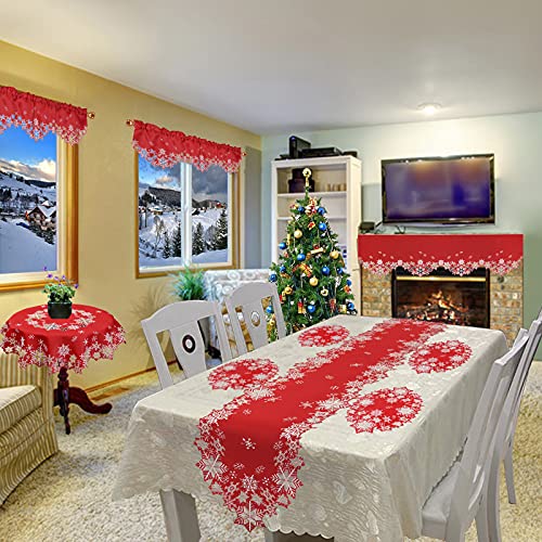 Simhomsen Embroidered Snowflakes Christmas Table Runner 14x69 inches Winter Decor