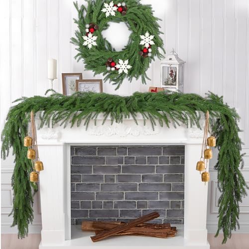 Real Touch Norfolk Pine Garland 6FT - Artificial Winter Greenery (2 Pack)