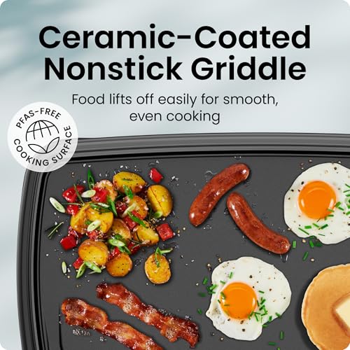 XL Nonstick Electric Griddle 10x20 Immersible Flat Top Grill with Drip Tray