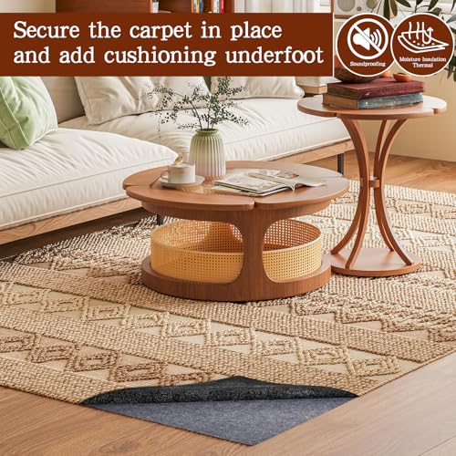 Waterproof Non-Slip Rug Pad 5x7 ft - 1/8" Thick Felt Floor Cushion