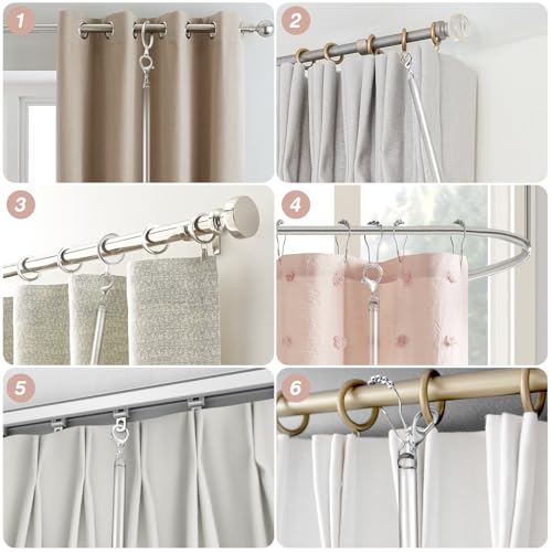 40-Inch Clear Acrylic Curtain Pull Wands - 4 Pack Drape Opening Tool