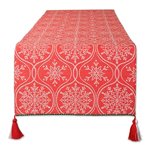 DII Joyful Snowflakes Collection Reversible Christmas Table Runner 14x72