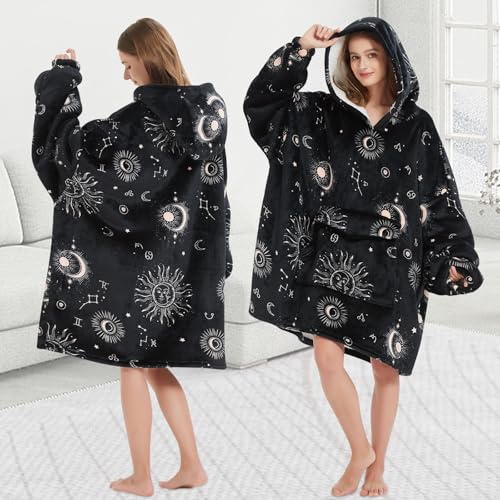 Oversized Sun and Moon Sherpa Wearable Blanket Hoodie