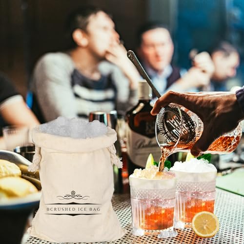 Lewis Bag and Wooden Ice Mallet Bartender Kit for Crushed Ice