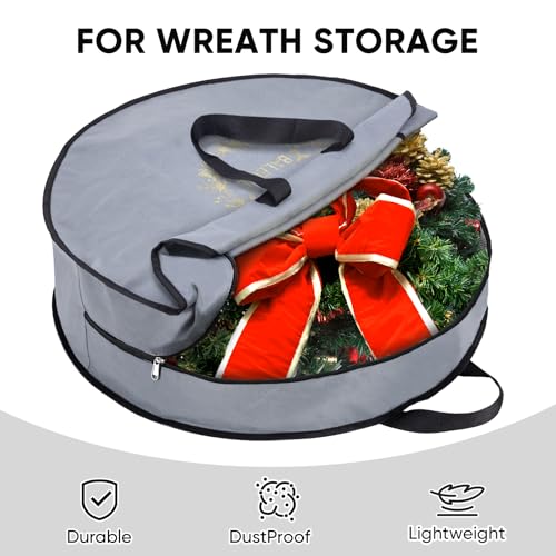 Christmas Wreath Storage Bag 2-Pack 30-Inch Holiday Organizer