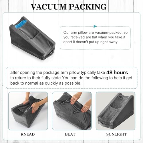 Ergonomic Arm Elevation Pillow with Ice Pockets - Dark Gray