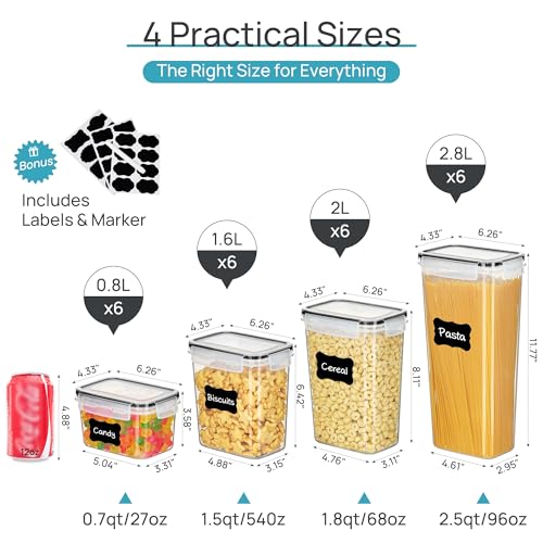 24-Piece Airtight Food Storage Containers Set with Lids & Labels
