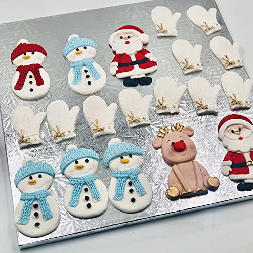 G-49 Christmas Fondant Mold Set — Santa, Reindeer & Snowman Silicone Molds