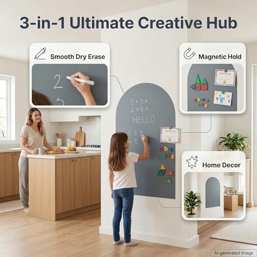 Magnetic Arch Wall Decal Large Peel-and-Stick Chalkboard for Kids