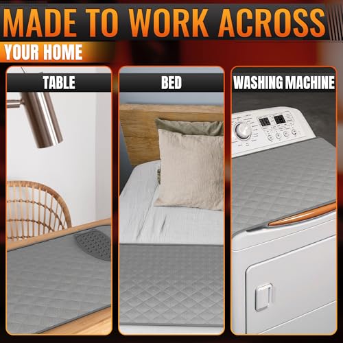3-in-1 Magnetic Ironing Mat for Tabletop, 40 x 18 Inch Heat-Resistant Pad