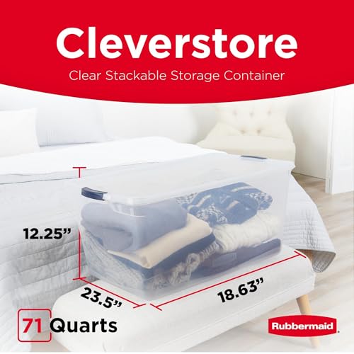 Clear Storage Bins with Lids 71 Quart 4-Pack Stackable