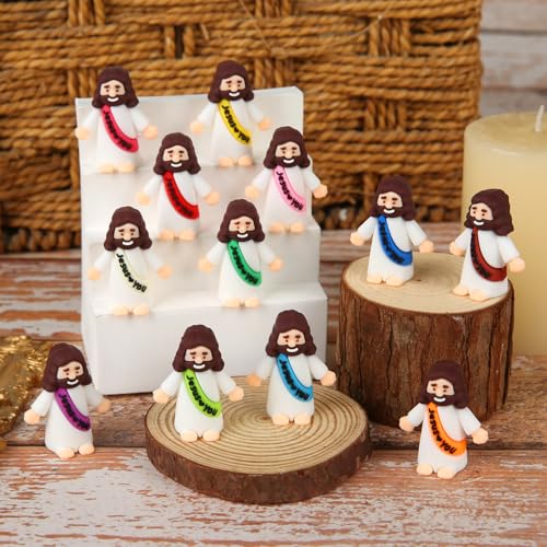 80 Pcs Mini Jesus Figurines - Tiny Religious Pocket Figures for Party Favors