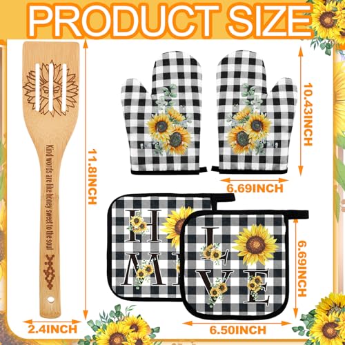 13-Piece Sunflower Kitchen Set Farmhouse Decor with Aprons and Utensils