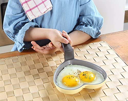 Neoflam 5.5'' Ceramic Nonstick Little Shaped, Frying Griddle Pan, Shaper Mini Pancake Waffle Maker with Heat Resistant Handle for Breakfast Scrambled Egg, Grilled Cheese, Pink Heart (51101)
