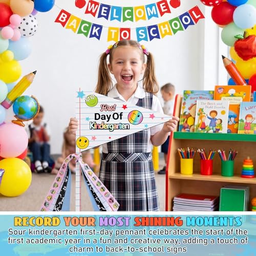 First & Last Day of School Wooden Flag Kit with Reusable Grade Stickers