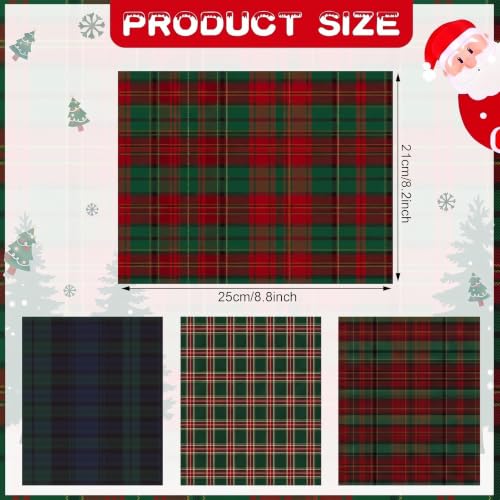 Tartan Plaid Christmas Wax Paper Sheets 150 Pack Food Wrap Greaseproof