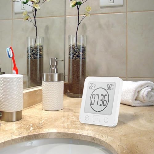 Waterproof Digital Bathroom Shower Clock with 99-Minute Countdown Timer