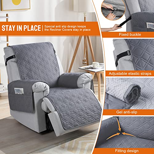 100% Waterproof Recliner Chair Cover, Non-Slip Pet Furniture Protector (23.6")
