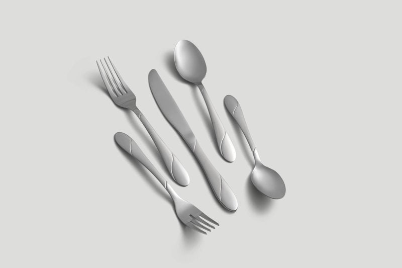 Cambridge Silverware Set, Swirl Sand 89-Piece Flatware Set, Service For 12, 18/0 Stainless Steel, Dishwasher Safe, Flatware Cutlery Sets, Serving Utensils, Knives Spoons And Forks (Silver, 89 Pieces)