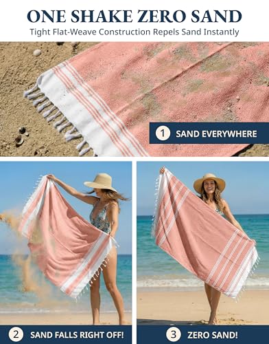 Lane Linen 6-Pack Oversized Beach Towels 39x71 Quick-Dry Diamond Multi