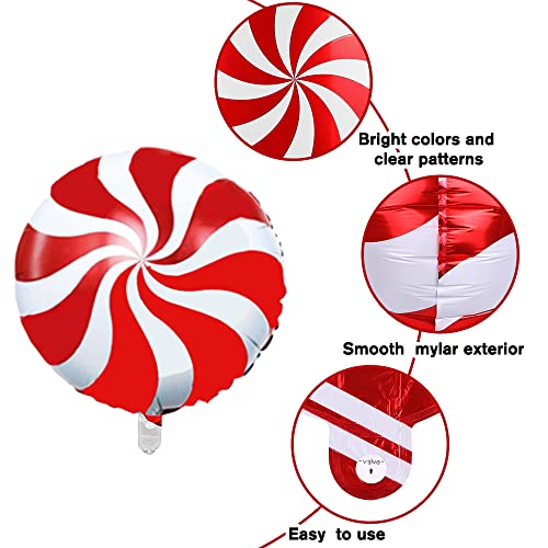 YUJUN Christmas Balloons Decoration Set - Candy Cane Gift Box Mylar Foil Balloons, Xmas Party Kit