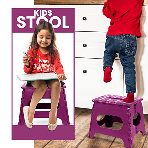 Foldable Step Stool - 11-Inch Anti-Skid Foot Stool, Supports 300 lbs