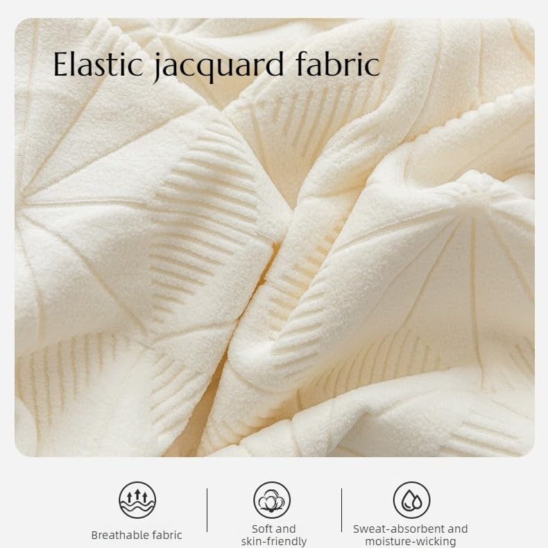 Stretch Bed Headboard Cover - Jacquard Dustproof Protector (47in, Khaki)