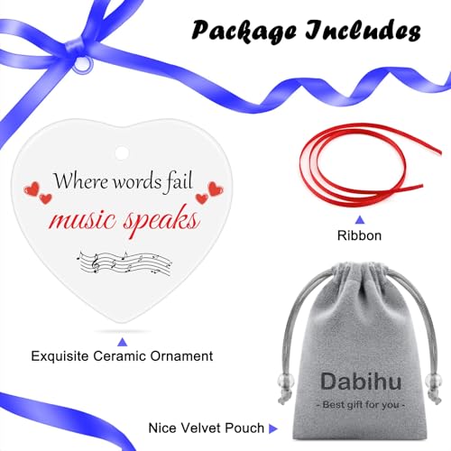 Music Lover Gift Ceramic Heart Ornament - Inspirational Keepsake for Musicians & Teachers