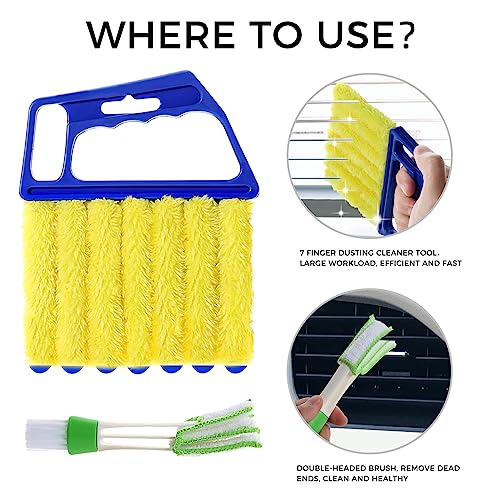 Microfiber Venetian Blind Cleaner Duster Tool - 4-Piece Shutter Brush Set