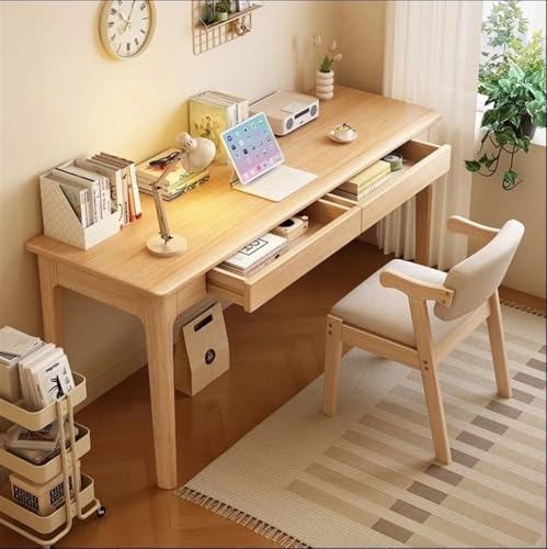 Minimalist Wooden Computer Desk and Matching Chair Set, 120cm