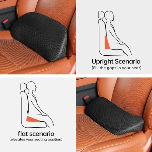 Ergonomic Car Lumbar Support Cushion - Memory Foam & Breathable Mesh