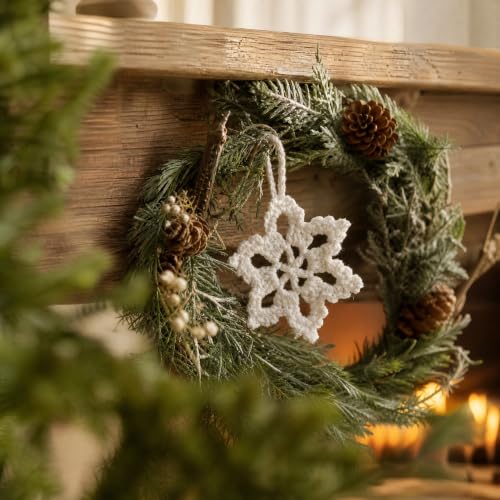KHEIPHIR 12Pcs Crochet Snowflake Ornaments White Christmas Tree Decorations - Snowflake Variation