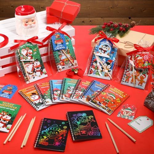 Funrous 48 Pack Christmas Scratch Art Set with Gifts - Traditional Variant