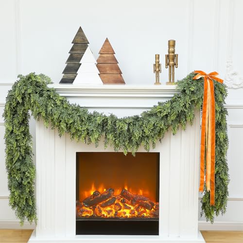 Waydress 9 ft Christmas Cedar Garland – Realistic Faux Greenery, 1 Pcs