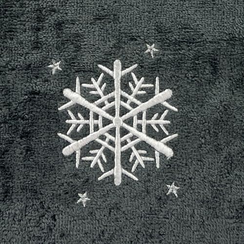Embroidered Snowflake Fingertip Towels, 100% Cotton, 12 x 18, Set of 2